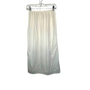 Montgomery Ward Vintage Nylon half slip long M lace side slit 35” long off white